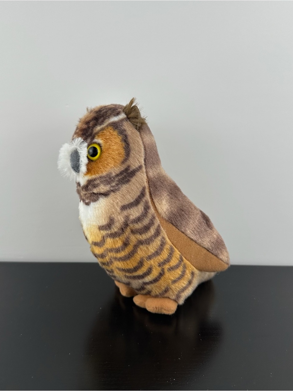 Wild Republic K&M Audubon Great Horned Owl 7” Brown White Plush Sound Works!